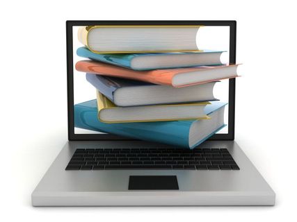 books coming out of a laptop
