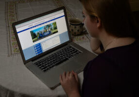 Person using a laptop