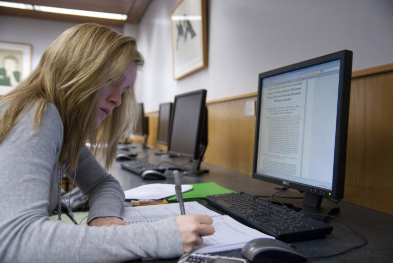 Women working at desk