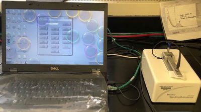 Computer executing NanoDrop