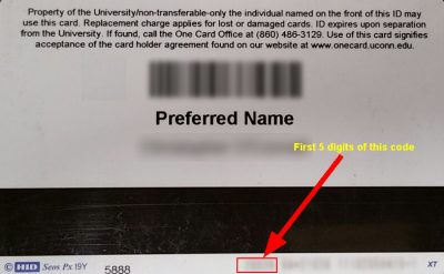 back of uconn id card